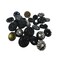 Random Mix of Assorted Vintage Black Glass Buttons (B709) 10X